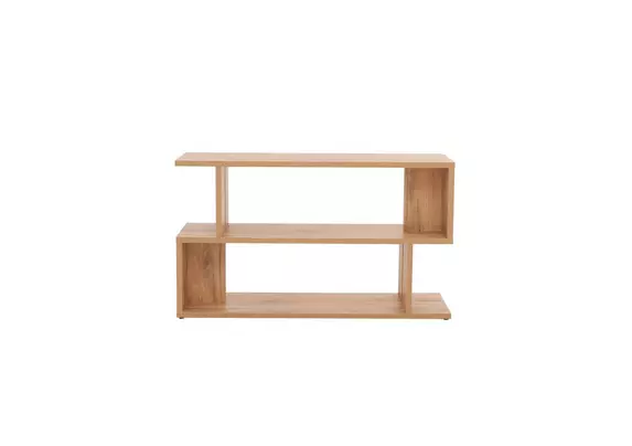 Low oak outlet shelving unit