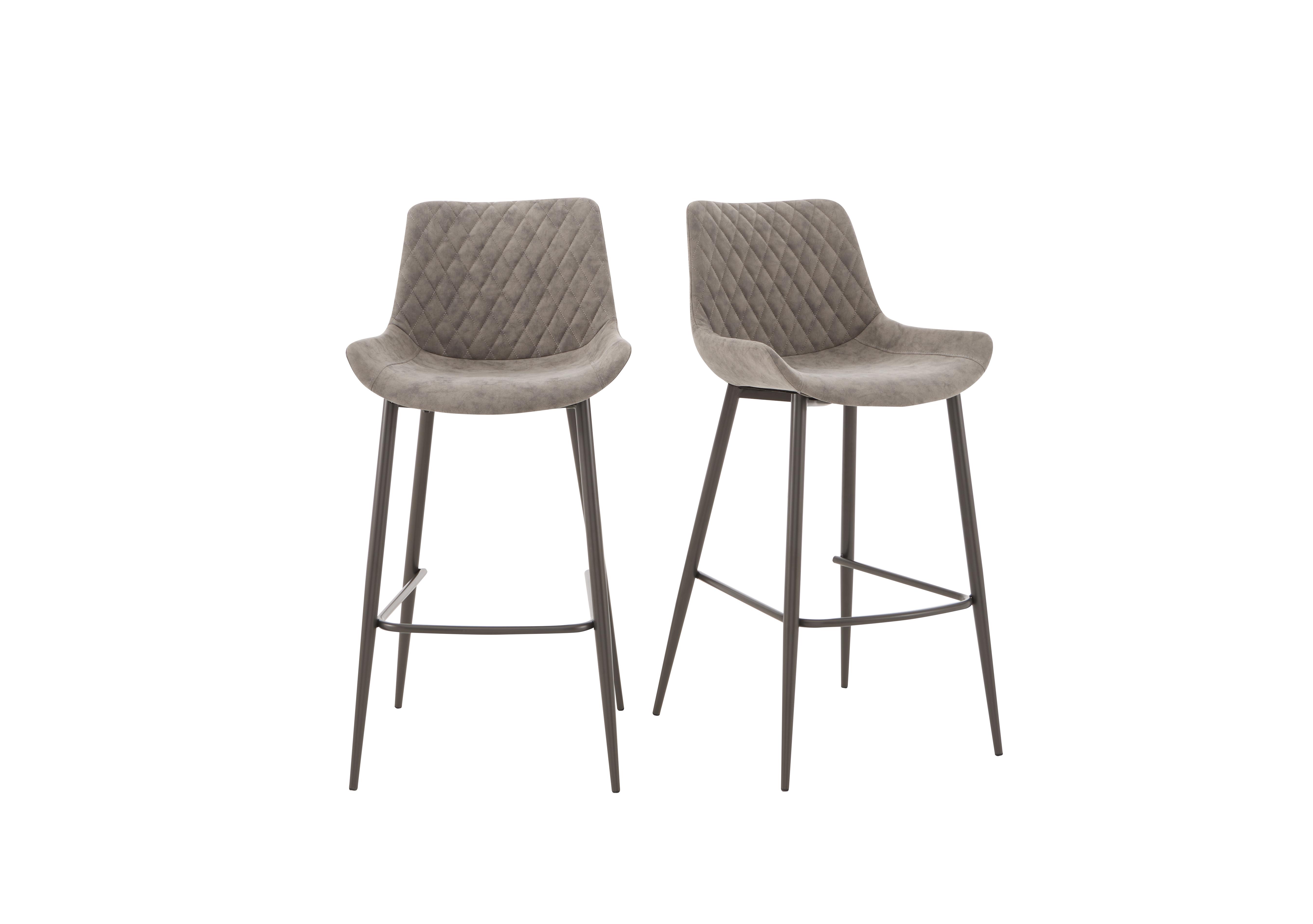 Rocket Pair of Faux Leather Bar Stools Furniture Village