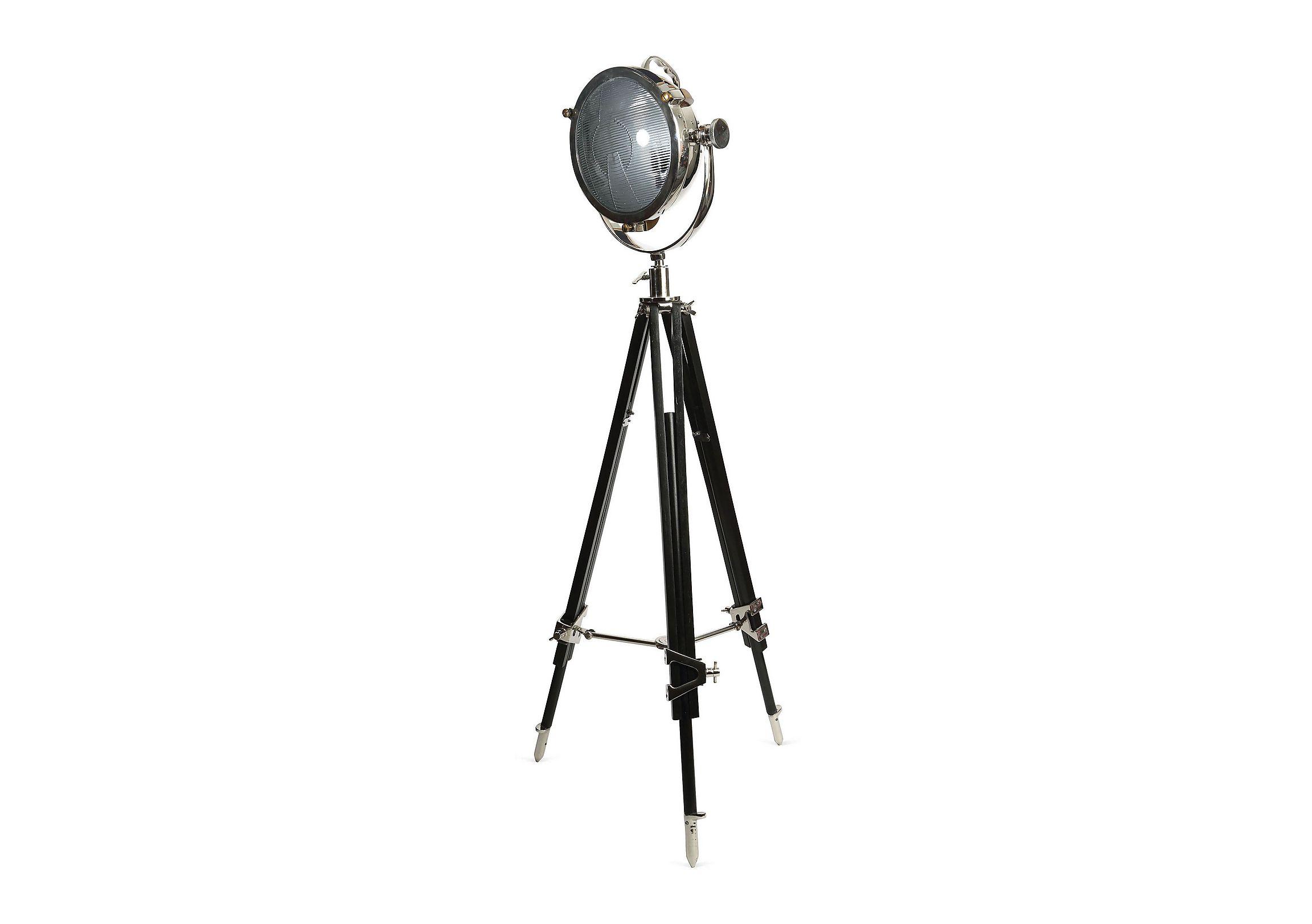 Rolls Headlamp Floor Lamp with Black Wood Tripod - Culinary Concepts ...