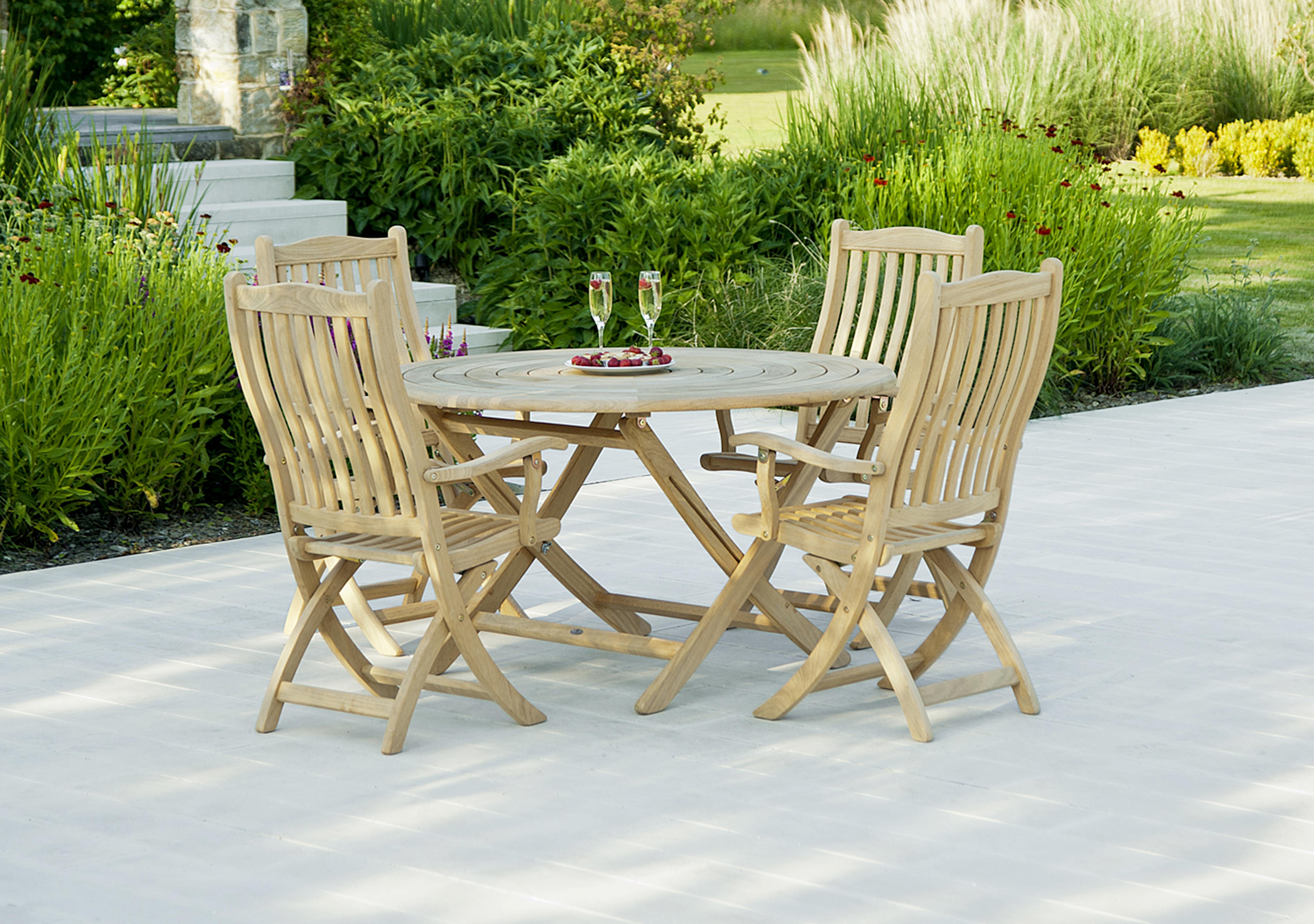 Roble Round 4 Seater Dining Set Alexander Rose Furniture Village