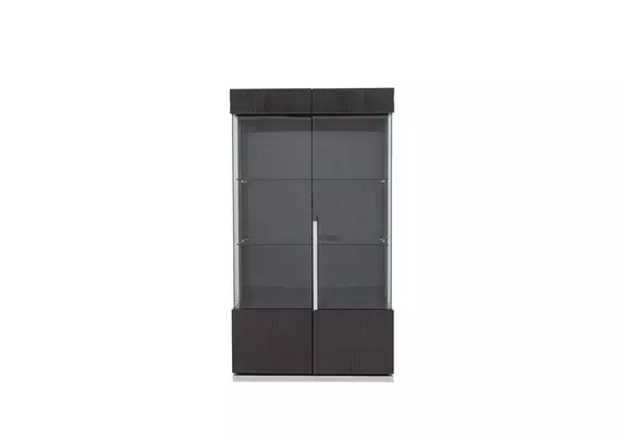 Black glass curio deals cabinet