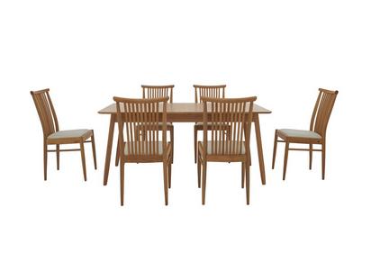 Teramo Medium Dining Table And 6 Slatted Chairs