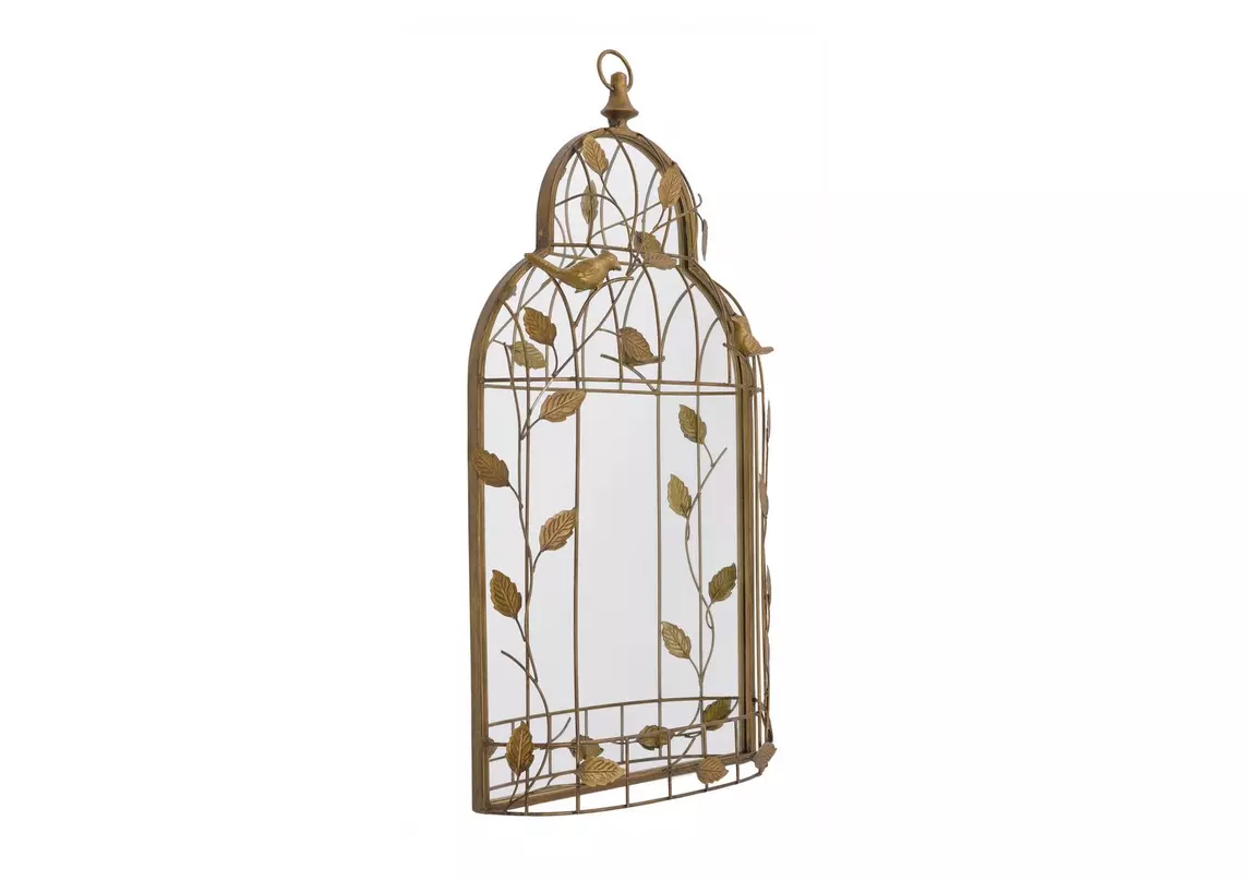 Bird shop cage mirror