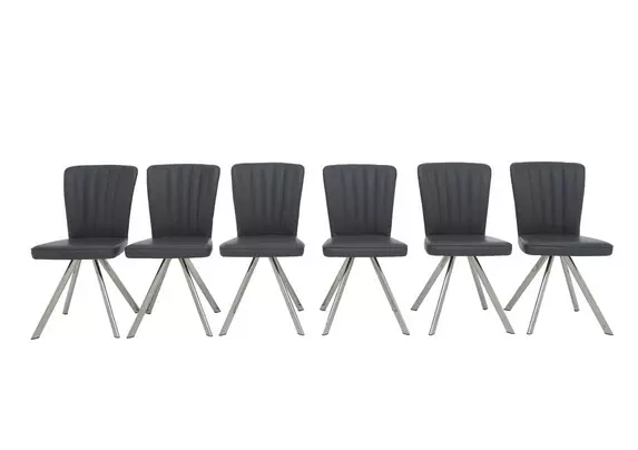 6 black deals leather dining chairs