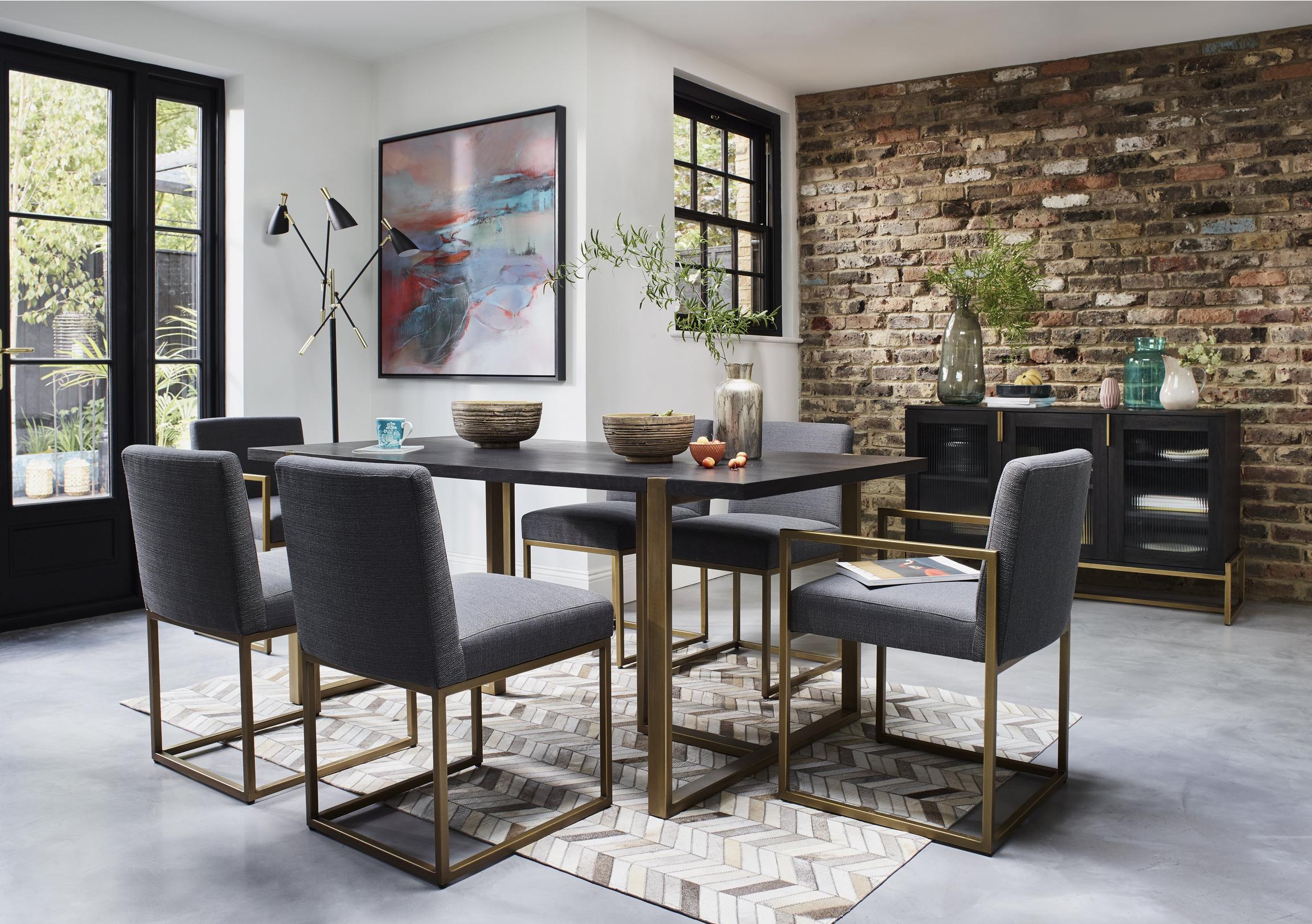 Vogue Dining Table And 4 Upholstered Chairs Furniture Village