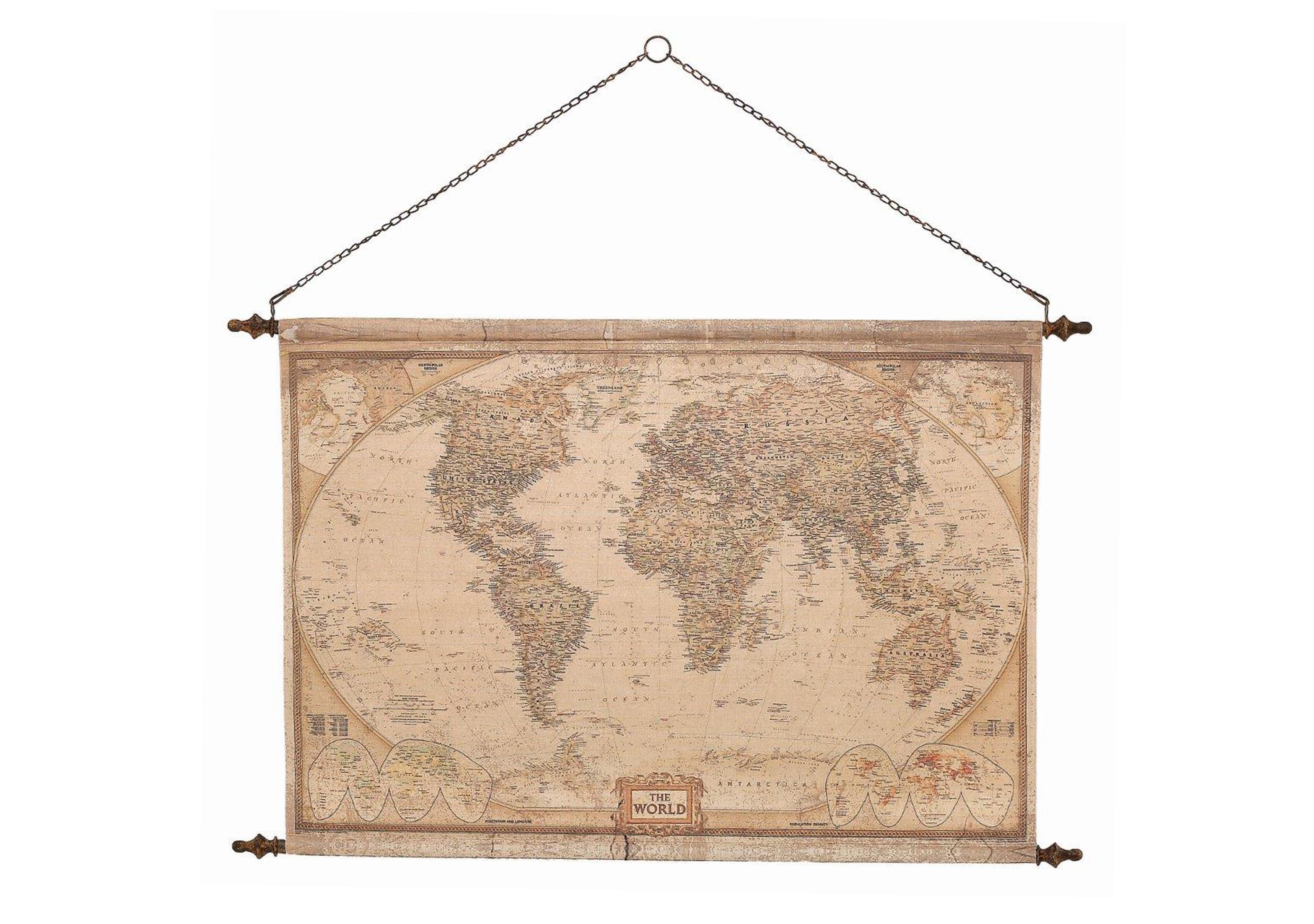 Vintage Hanging Wall Map Furniture Village   PRODVTGEPI  MAP 888 Vintage Hanging Wall Map Picture