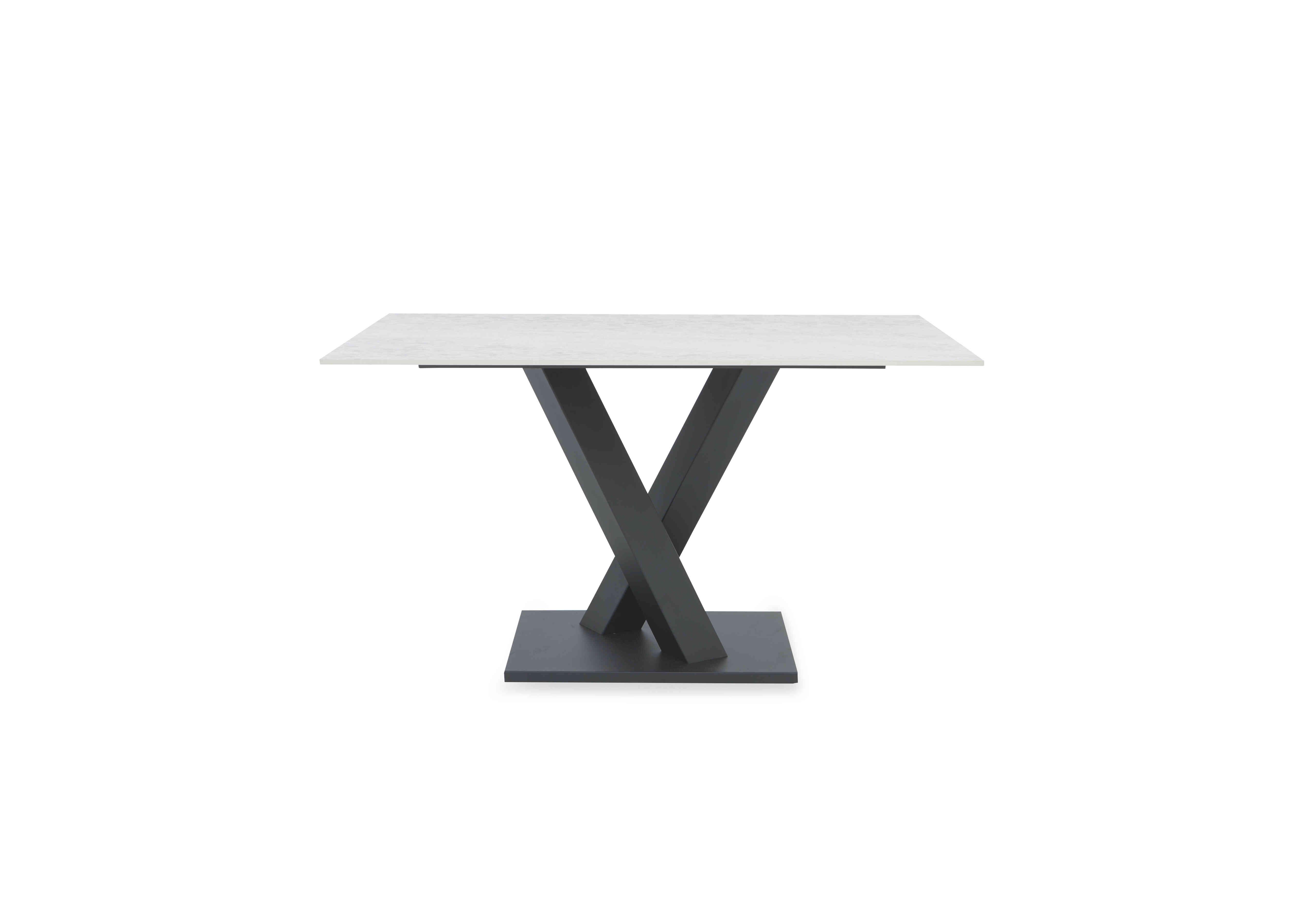 Warrior Crystal White Compact Fixed Dining Table - Furniture Village