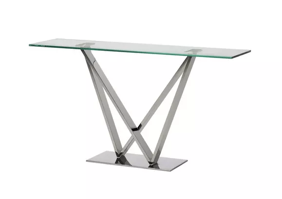 Glass slim on sale console table