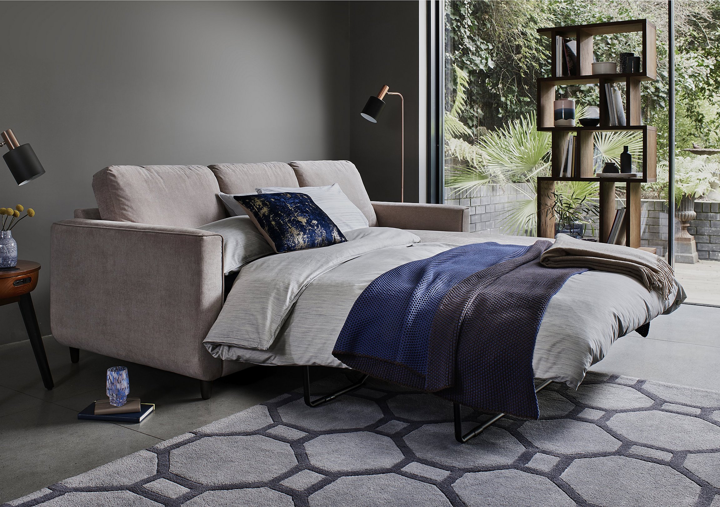 Esprit Fabric Chaise Sofa Bed With Storage - Furniture Village Esprit Fabric Chaise Sofa Bed With Storage - Furniture Village