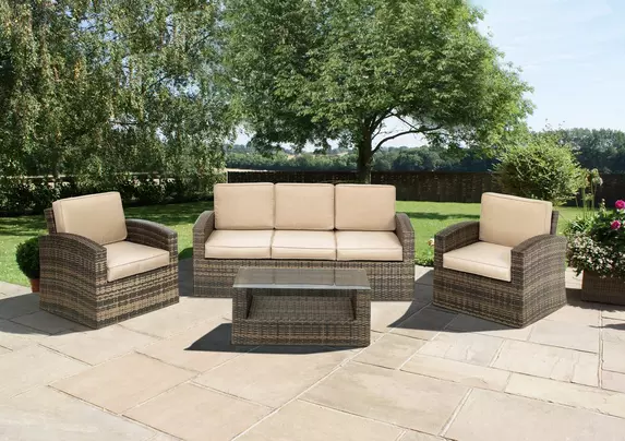 Rattan 3 seater sofa outlet set