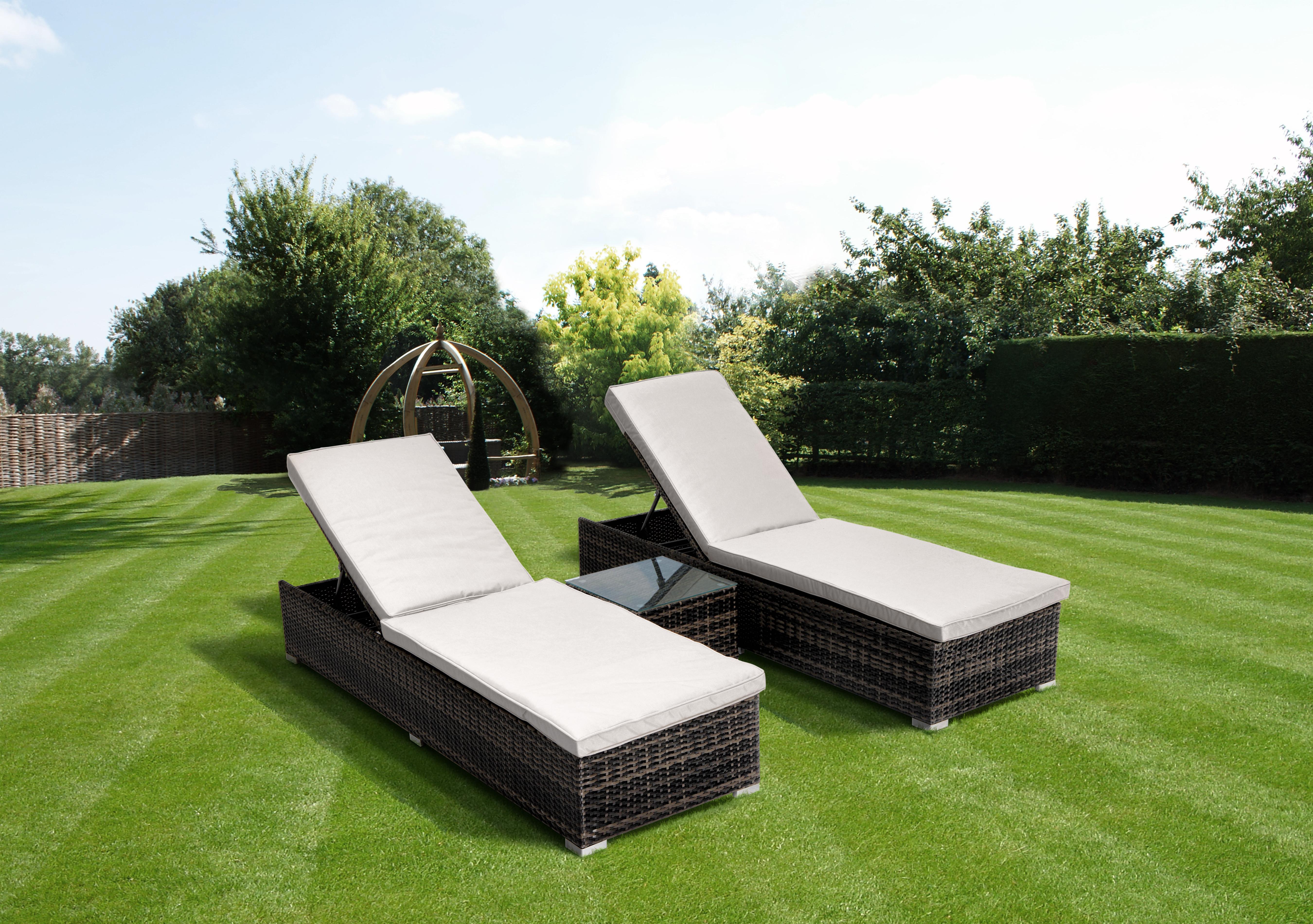 Rattan sun best sale lounger set