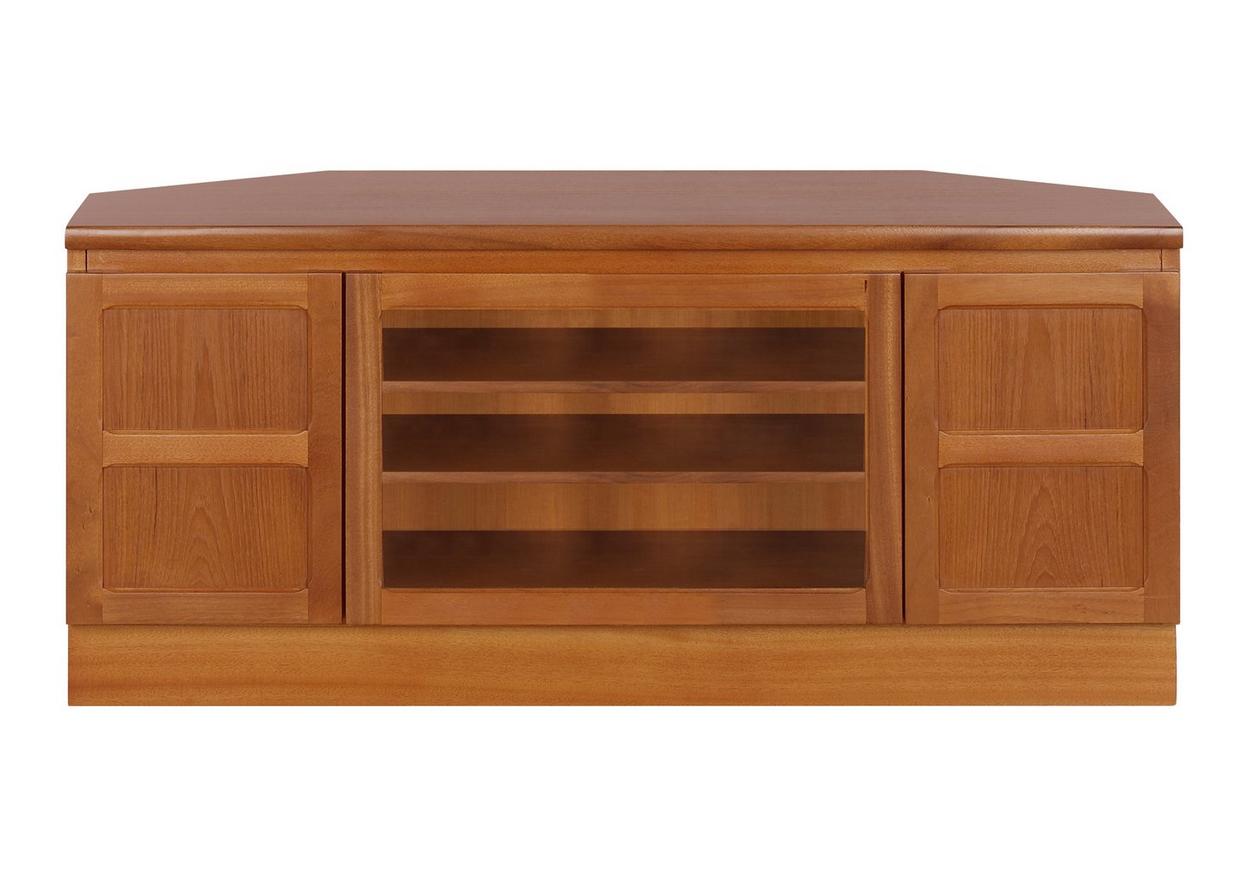 Teak Corner Stand Shelf Unit
 - Classic Corner Tv Unit Nathan Furniture Village