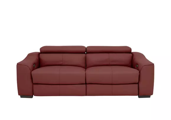 Ventoso red discount leather reclining sofa