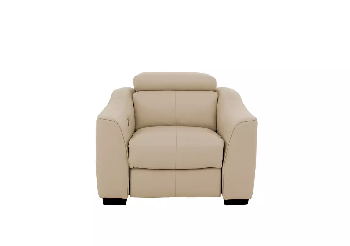 Tan leather store recliner armchair