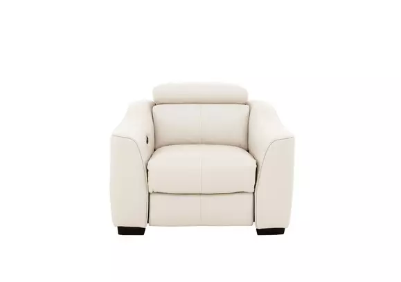 White leather power store recliner chair