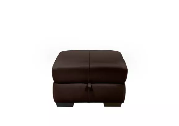 Black leather deals footstool with storage