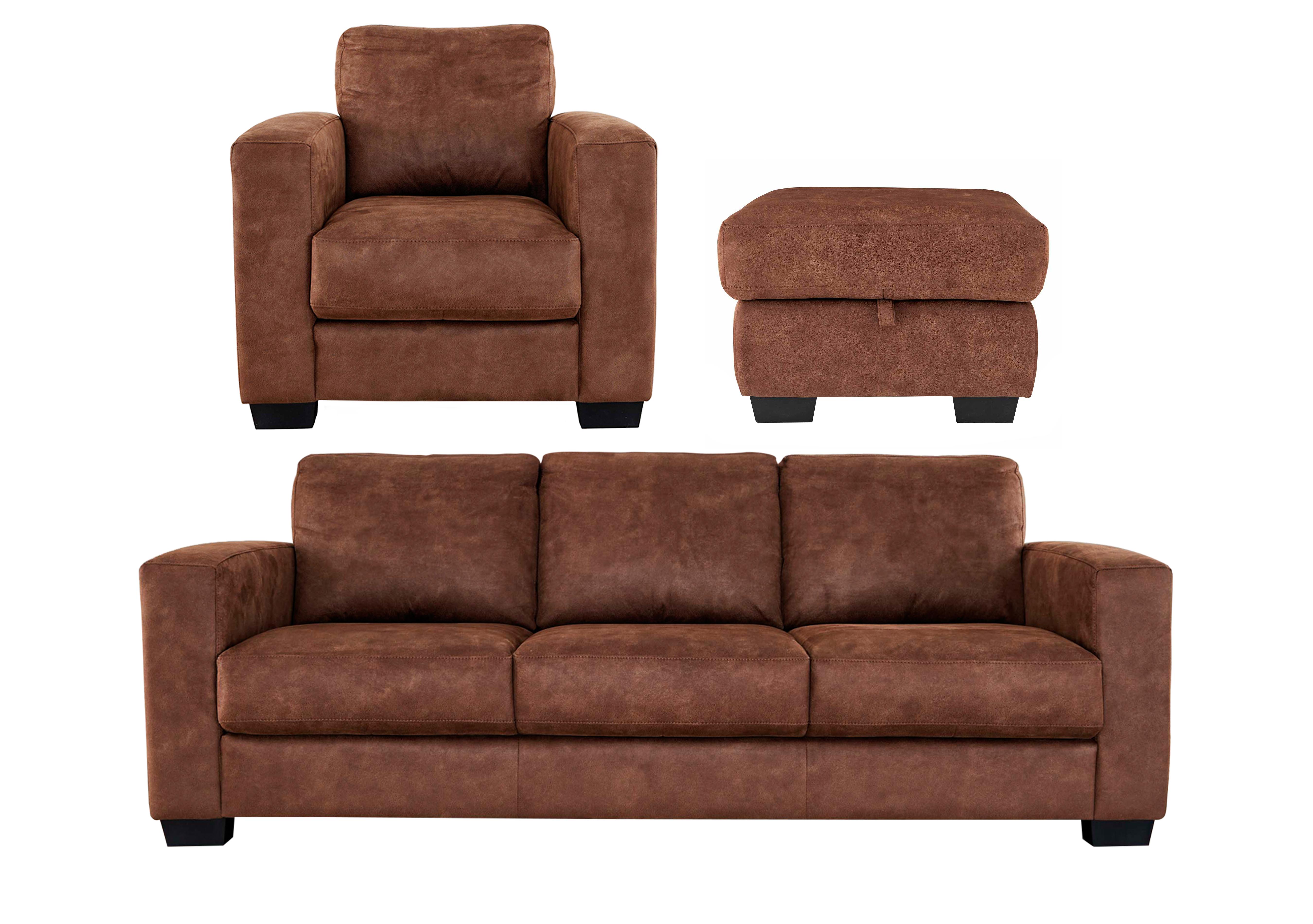 3 seater deals sofa with footstool