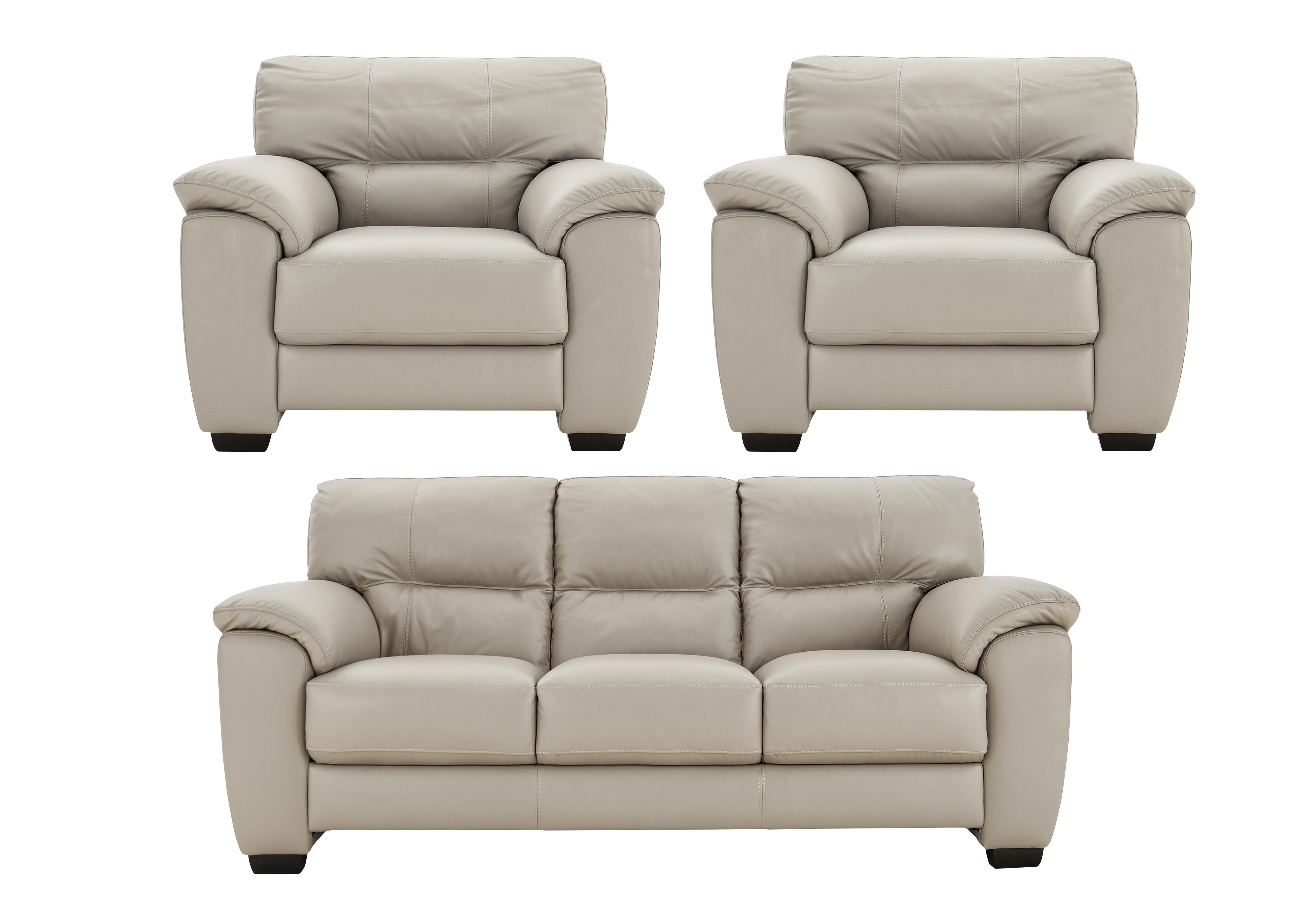 Shades Leather 3 Seater Sofa Pair of Armchairs Multi buy Saver