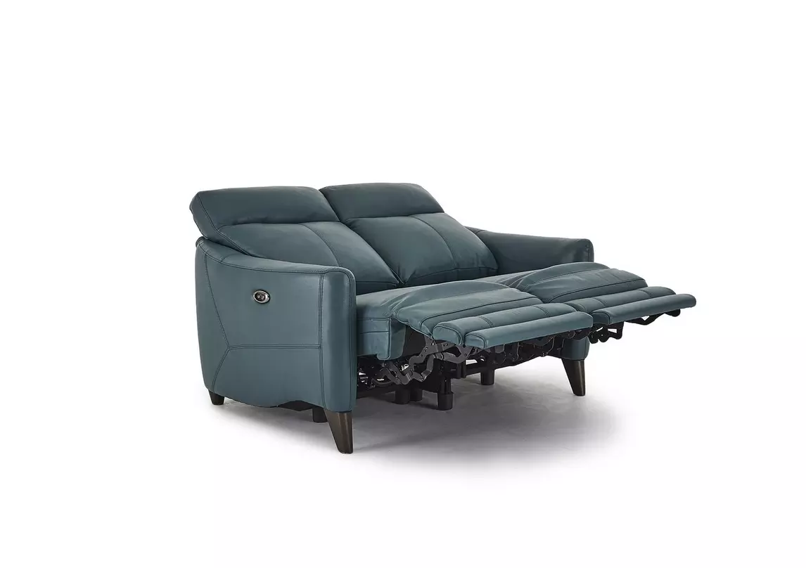 Moana Blue Leather 87 Power Dual Reclining Sofa With USB