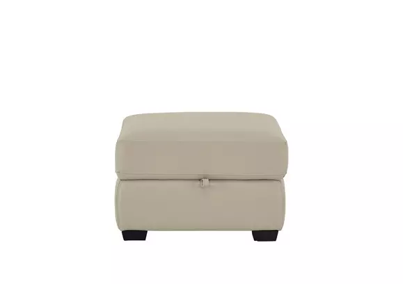 Grey leather deals footstool with storage