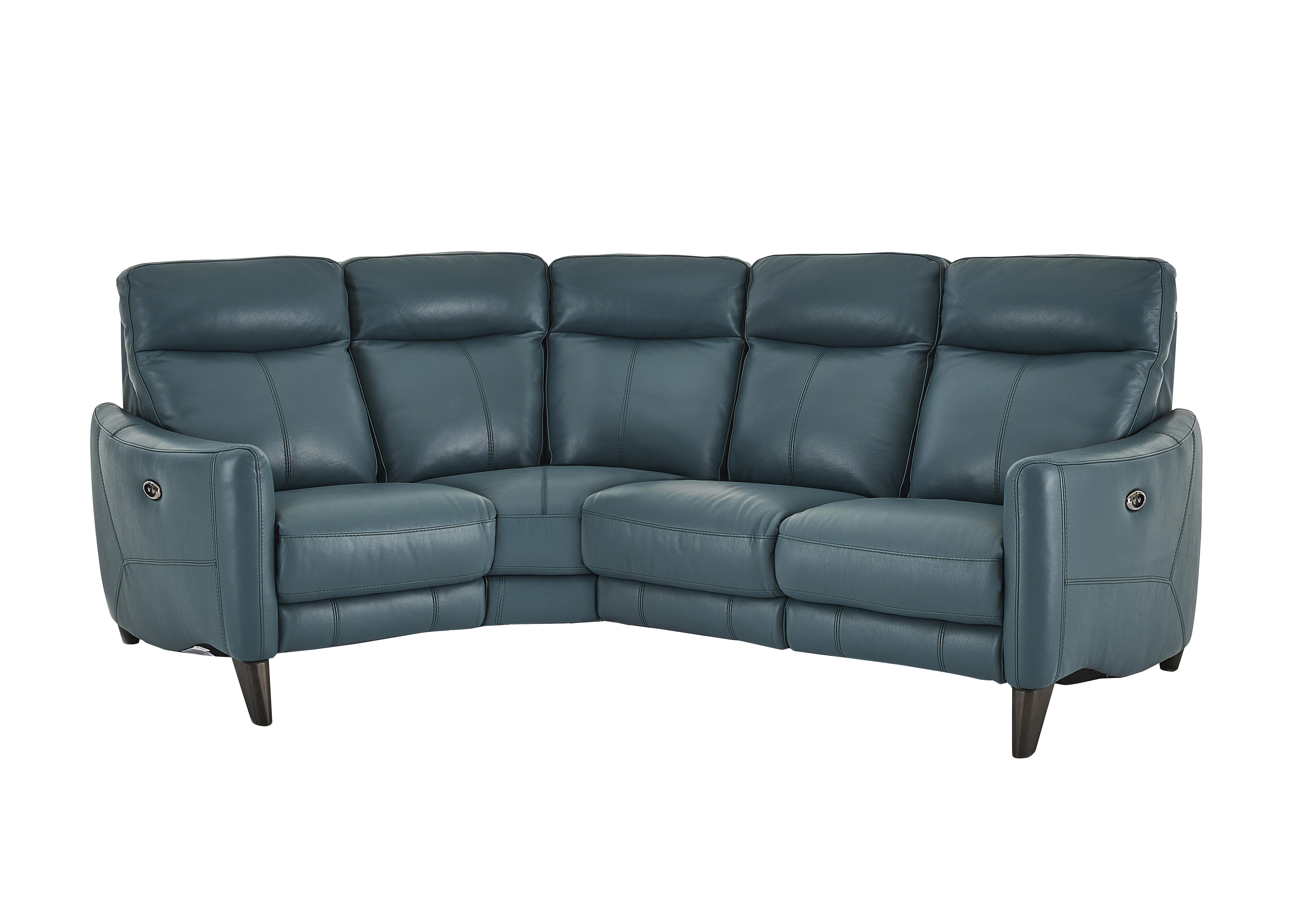 Compact Collection Petit Leather Power Recliner Corner Sofa World Of   PRODZFRSP000000000009625 Petit Corner Sofa Nc 301e Lake Green Power Recliner Left Hand Facing