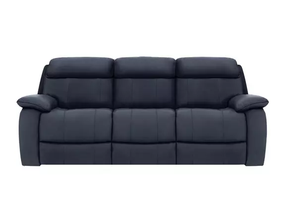 Italo blue on sale leather sofa