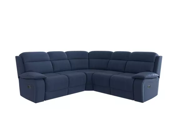 Navy leather corner deals sofa