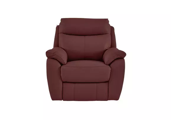 Red leather deals lounge chair