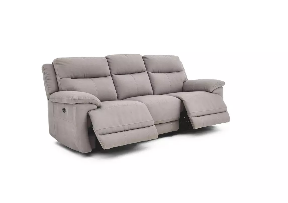 Touch 3 Seater Heavy Duty Fabric Power Recliner Sofa with USB