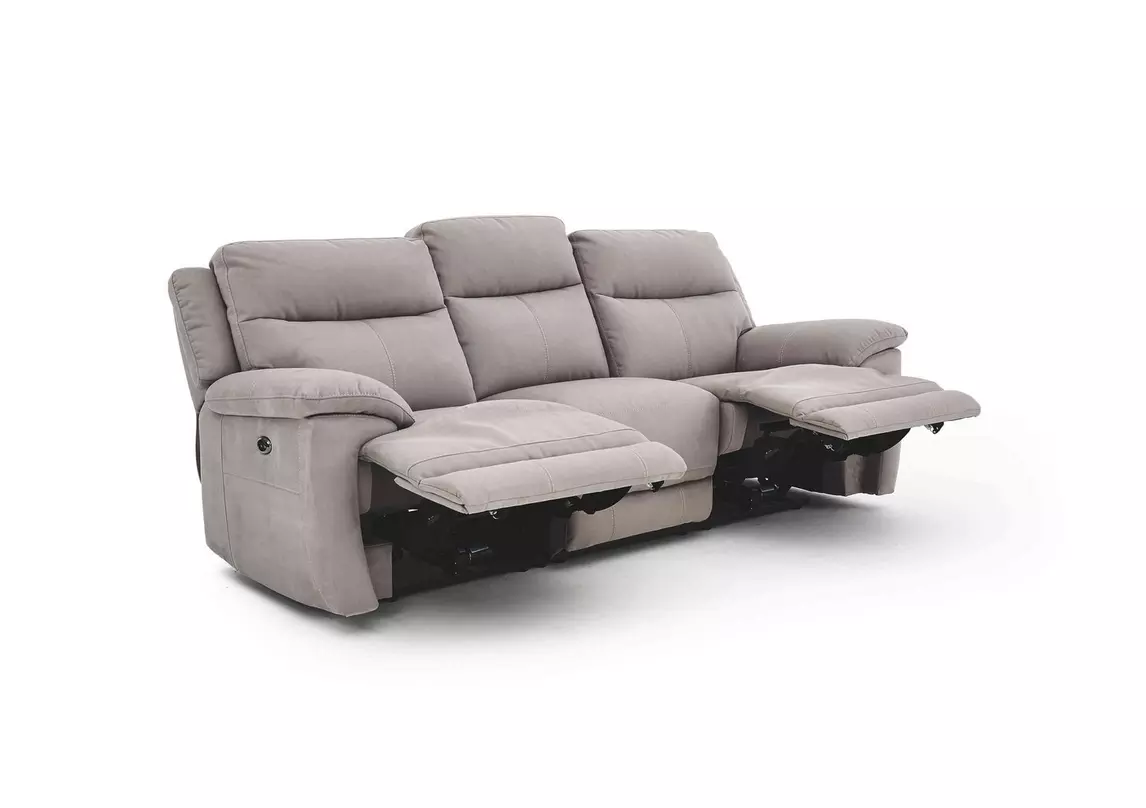 Touch 3 Seater Heavy Duty Fabric Power Recliner Sofa with USB