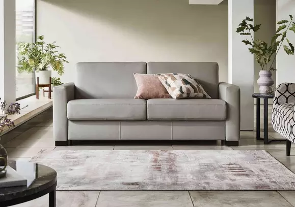 Grey leather sofa outlet bed