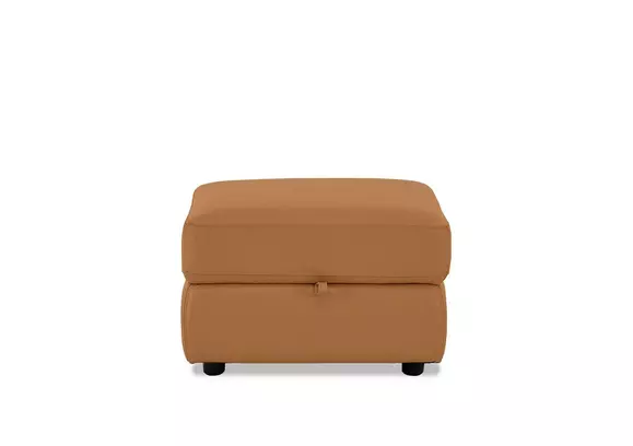 Yellow deals leather footstool