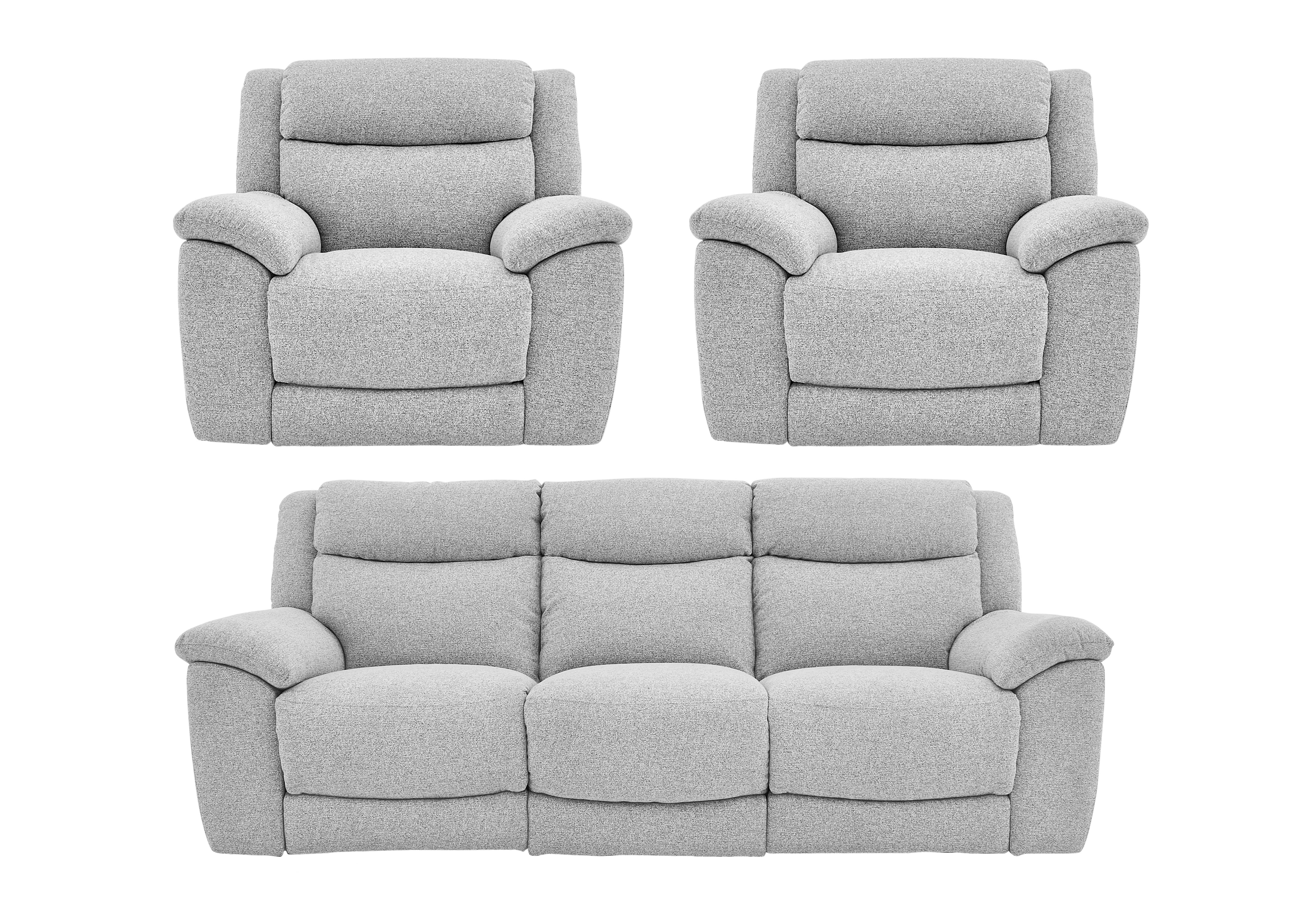 Bounce Fabric 3 Seater Manual Recliner Sofa and Armchairs ...
