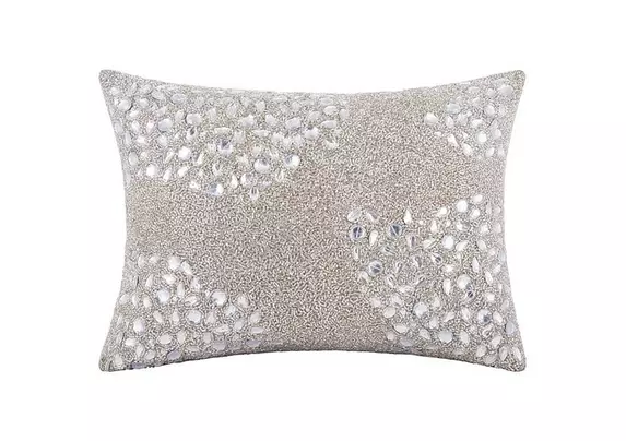 Grey 2025 beaded cushion