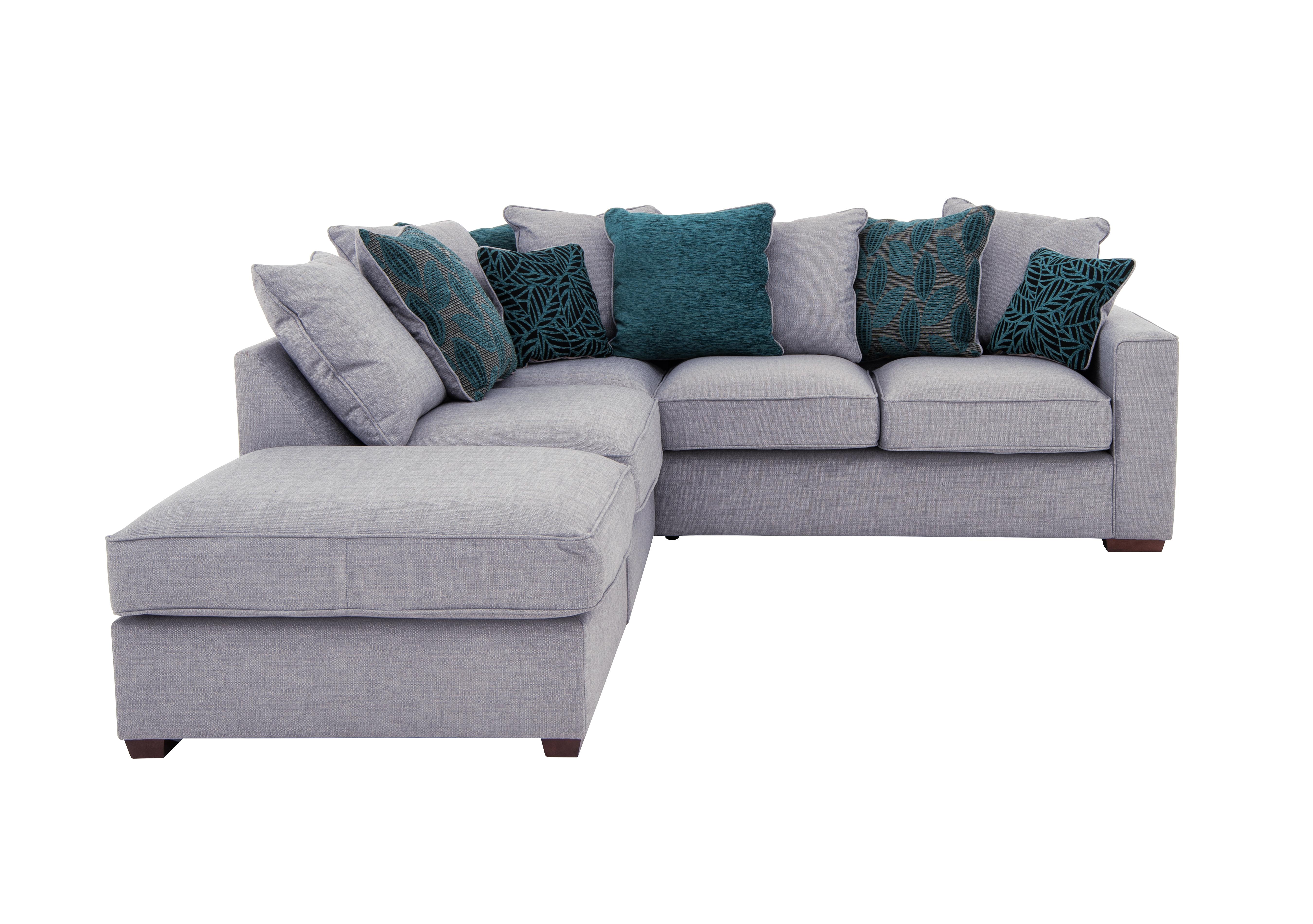 Dune Compact Fabric Corner Pillow Back Sofa with Footstool Furniture