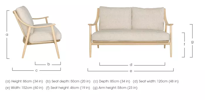 Ercol marino deals 2 seater sofa