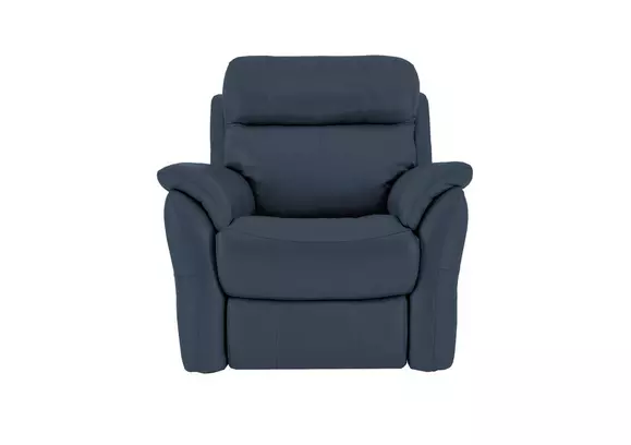 Blue leather deals chairs for sale