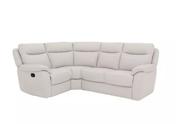 White leather reclining sectional store