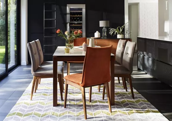 Marble dining table with store wooden legs