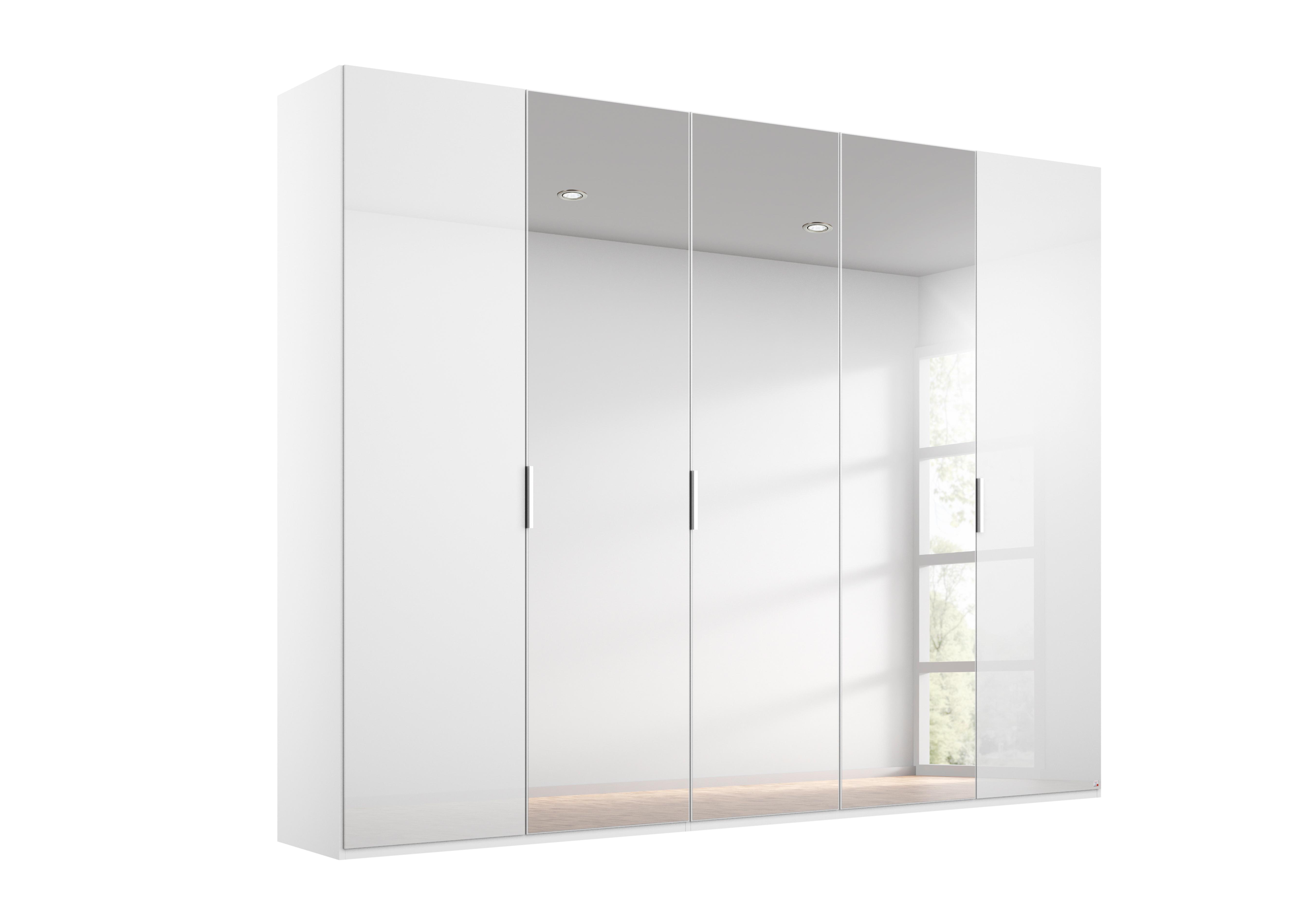 Formes Glass 5 Door Hinged Wardrobe With 3 Mirrors Rauch