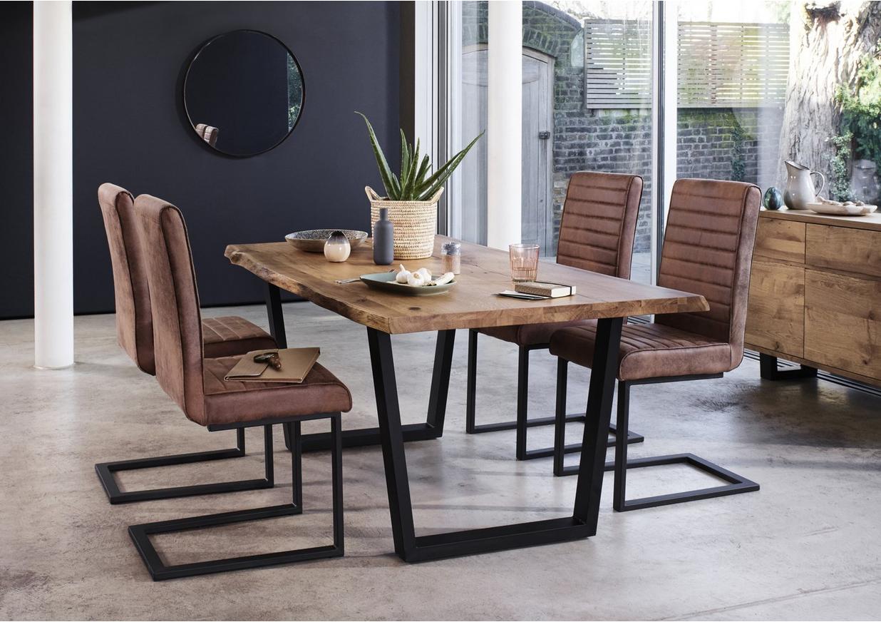 Jagger Dining Table With Metal Legs And 4 Dining Chairs Furniture Village