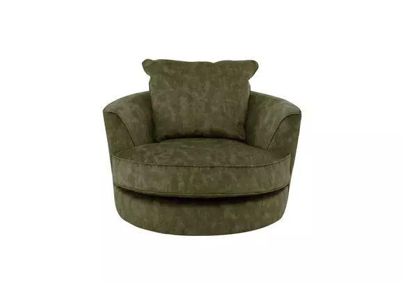 Green swivel deals barrel chair