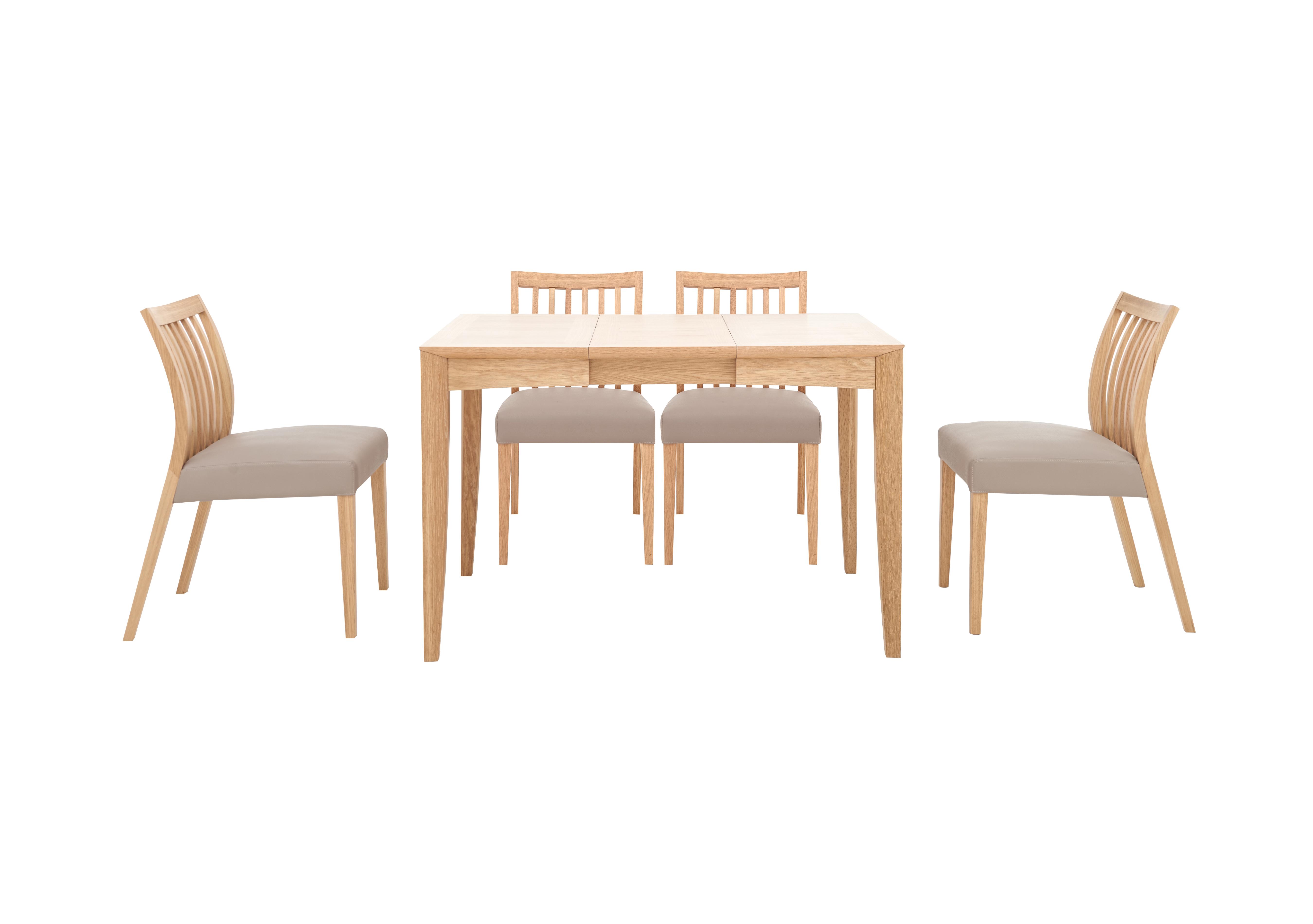 Duplex Small Extending Dining Table with 4 Low SlattedBack Chairs