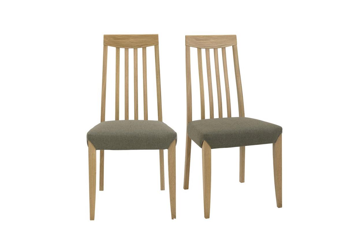 duplex pair of tall slattedback dining chairs