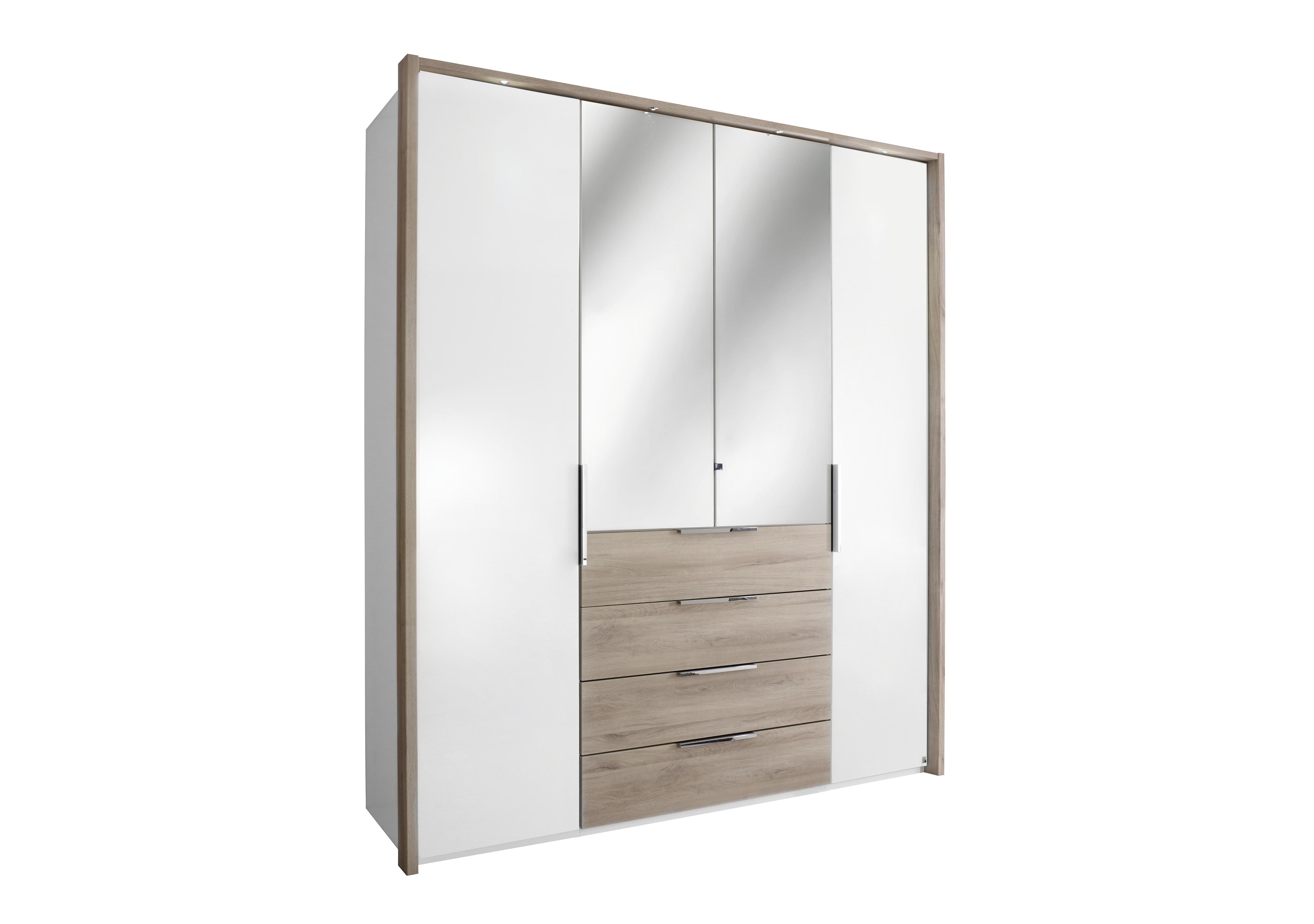 Brisbane 4 Door Hinged Wardrobe With Mirrors And Lights Rauch