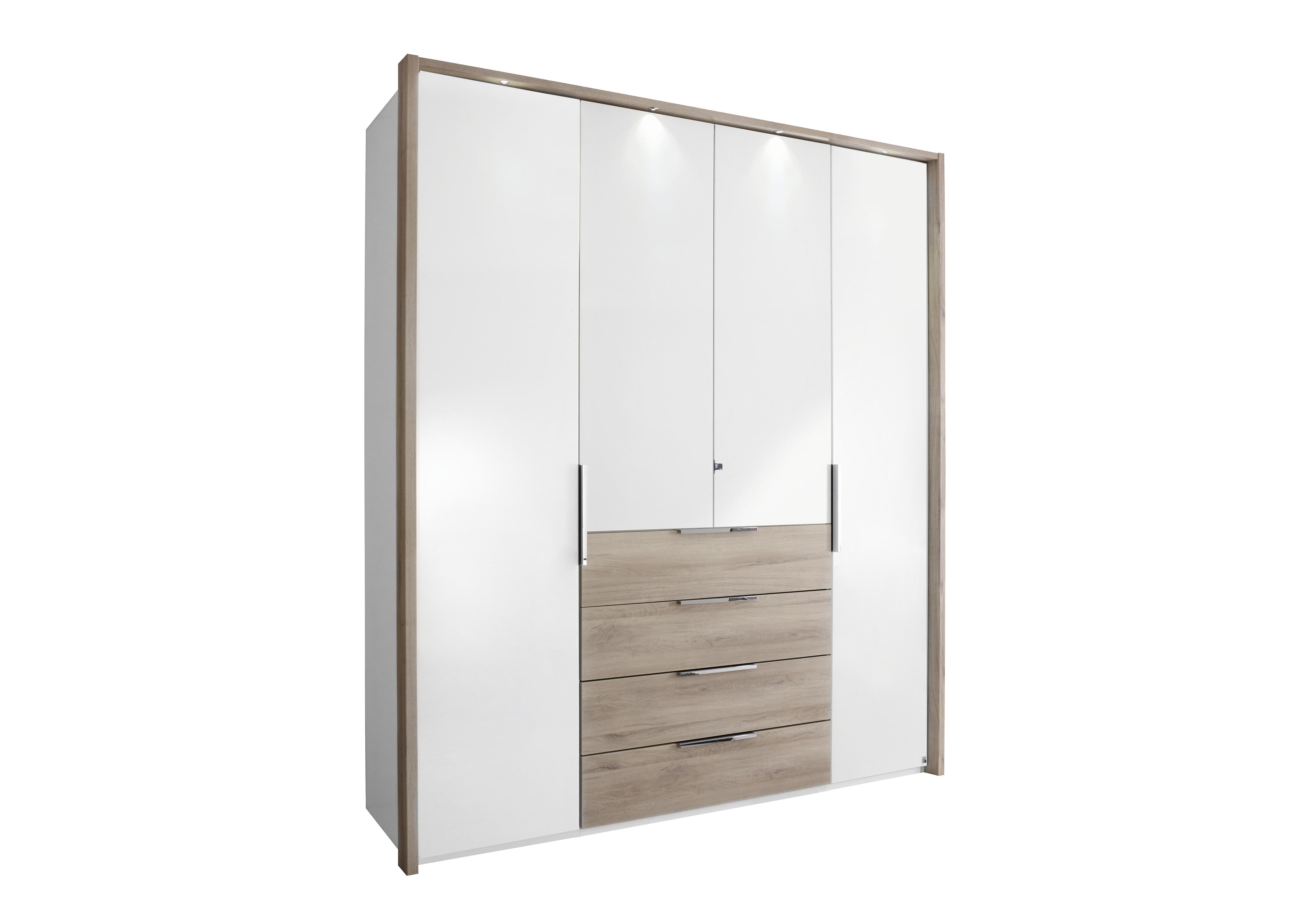 Brisbane 4 Door Hinged Wardrobe With Lights Rauch Furniture