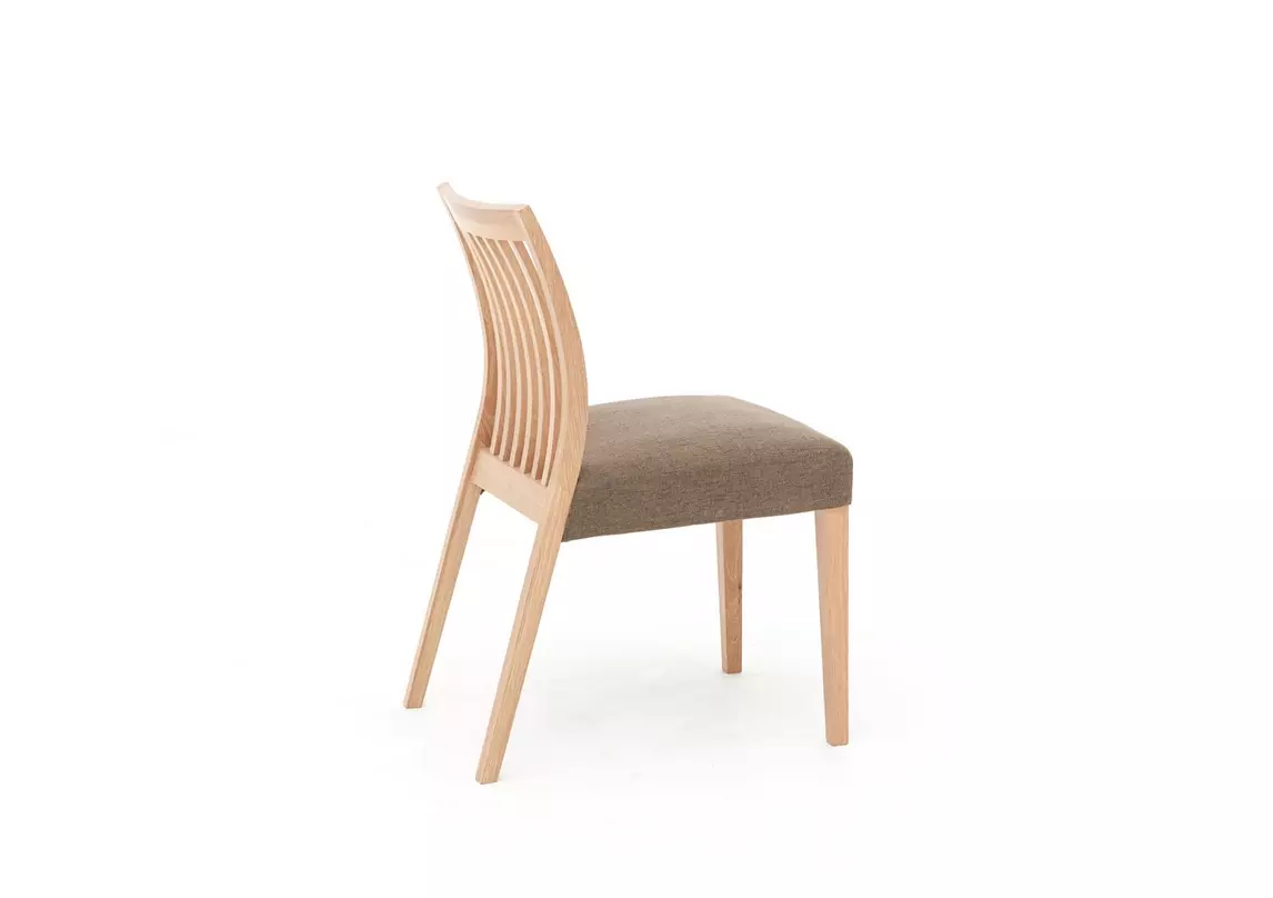 Duplex Pair of Low Slatted Back Dining Chairs