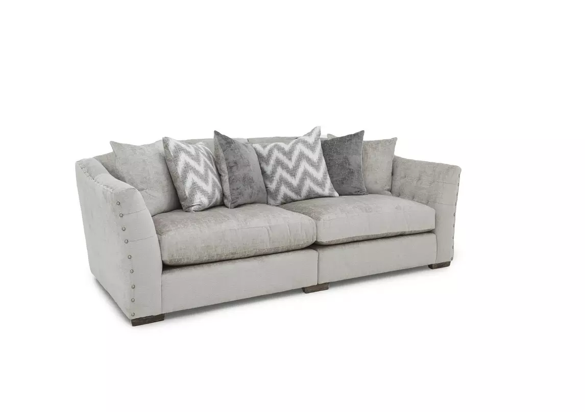 Devine 4 Seater Pillow Back Fabric Split Back Sofa Furniture Village