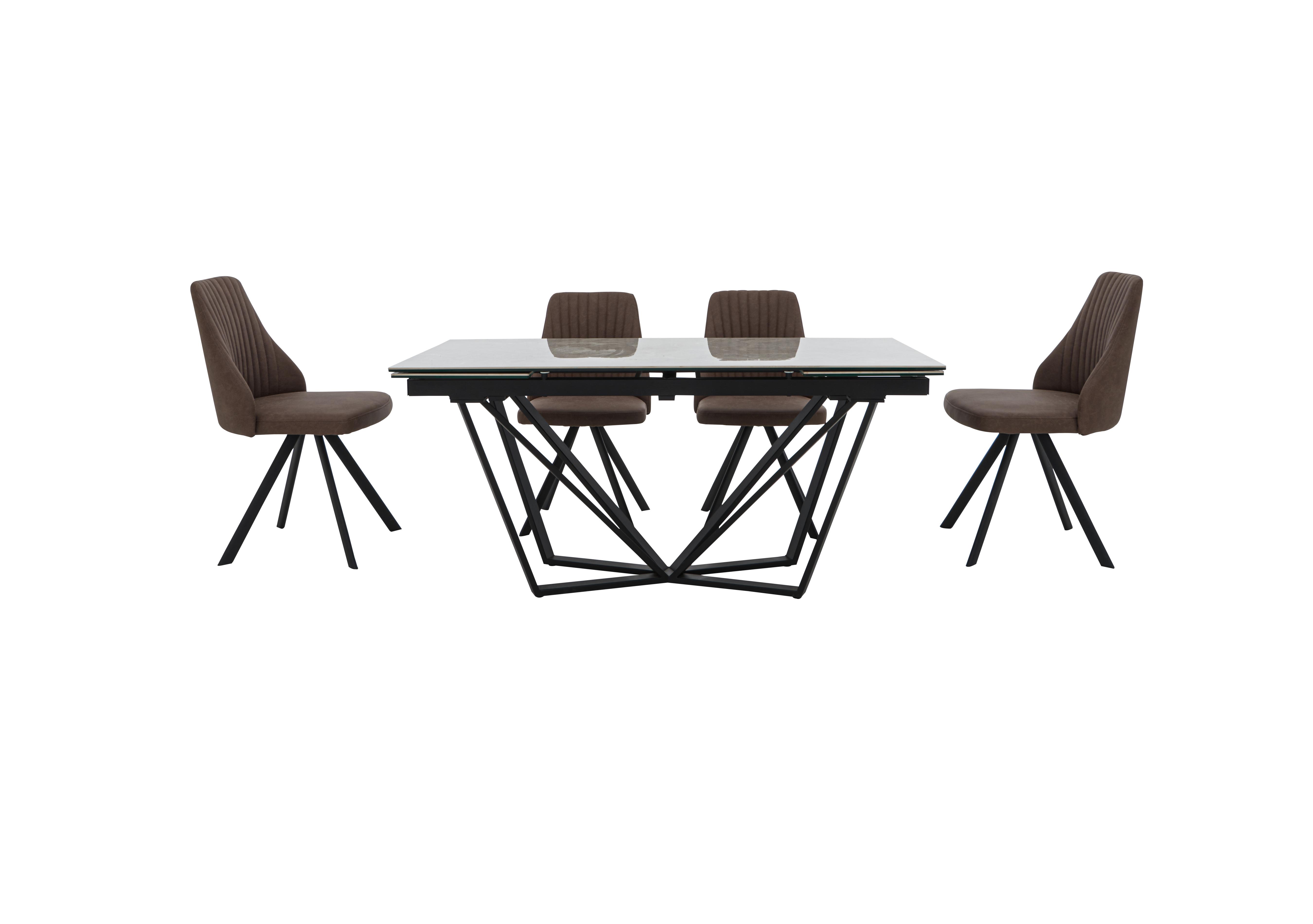Aquila Extending Dining Table and 4 Swivel Dining Chairs Furniture Village