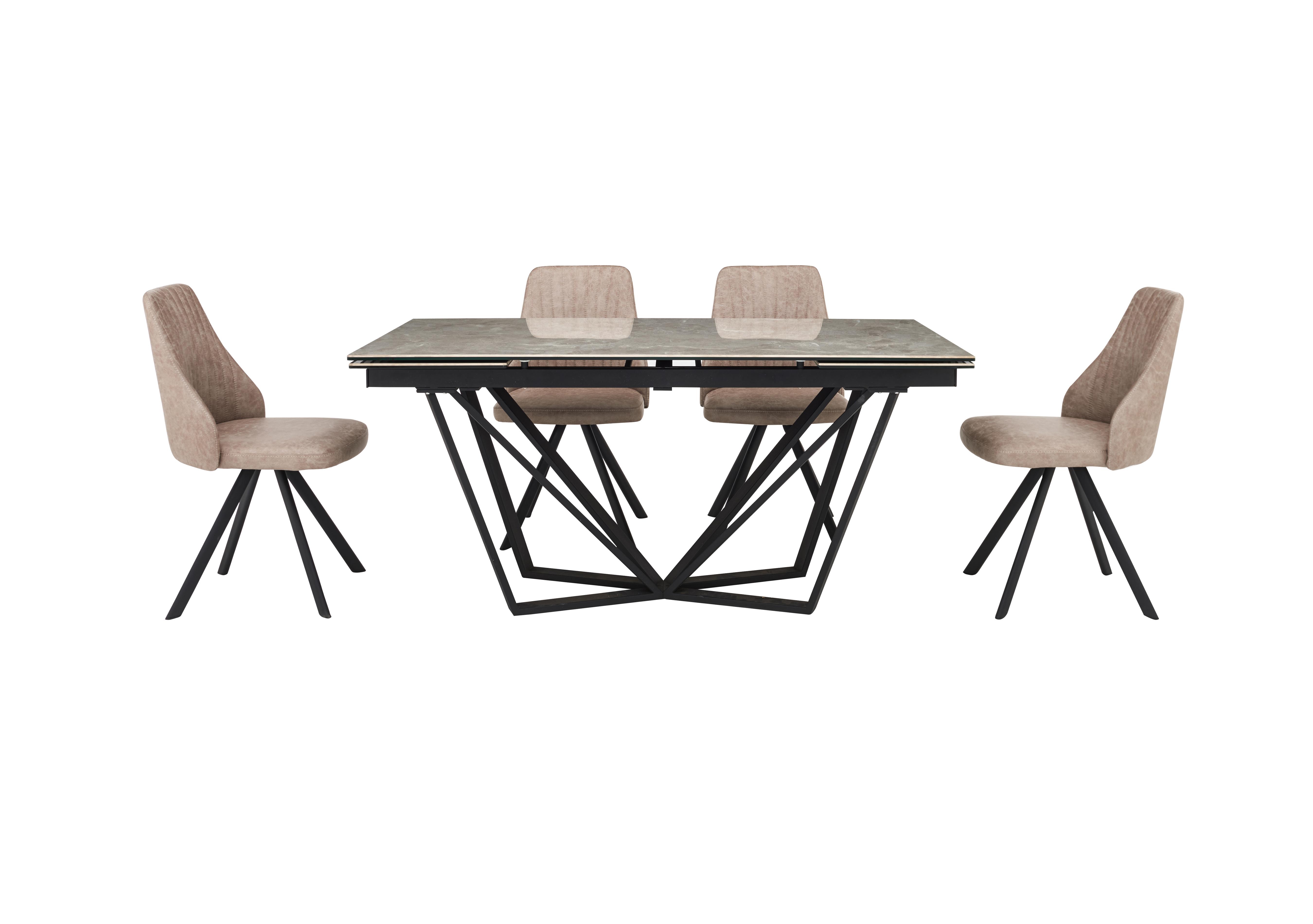 Aquila Extending Dining Table and 4 Swivel Dining Chairs Furniture Village